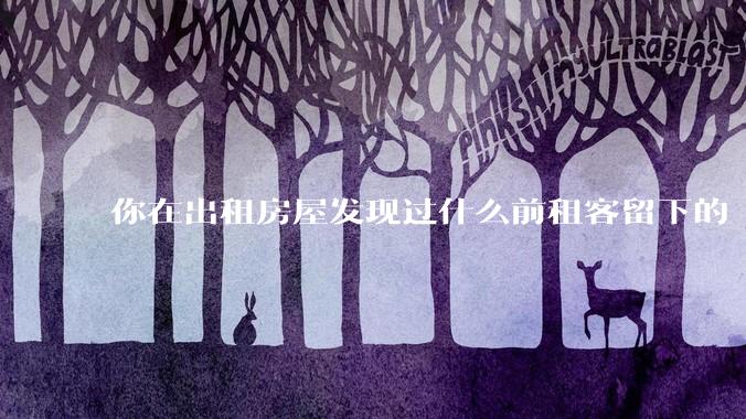 你在出租房屋发现过什么前租客留下的“宝藏”？
