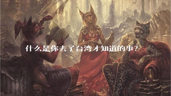 什么是你去了台湾才知道的事？